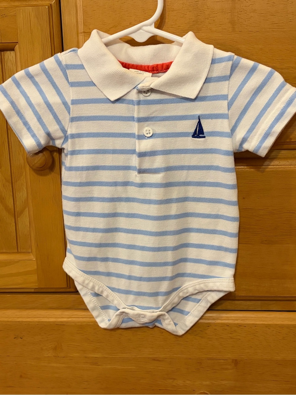Starting Out Baby Boy's Polo Style Shirt w/Sailboat Embroidery Size 3 Months